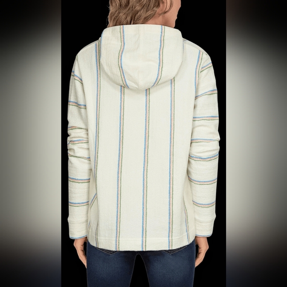 Multicolored Striped 3/4 Sleeve Baja Hoodie - Picture 8 of 8